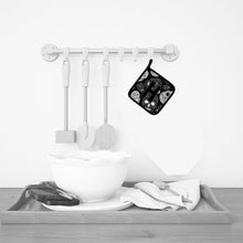 Load image into Gallery viewer, Letter H Day of the Dead Skulls Black Pot Holders - Set of 2 - Heat-Resistant Kitchen Essentials CJ2008-HPTHD