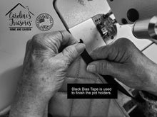 Load image into Gallery viewer, Letter N Day of the Dead Skulls Black Pot Holders - Set of 2 - Heat-Resistant Kitchen Essentials CJ2008-NPTHD