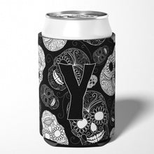 Load image into Gallery viewer, Letter Y Day of the Dead Skulls Black Can or Bottle Hugger CJ2008-YCC