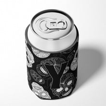 Load image into Gallery viewer, Letter Y Day of the Dead Skulls Black Can or Bottle Hugger CJ2008-YCC