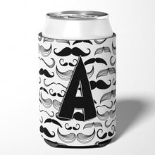 Load image into Gallery viewer, Letter A Moustache Initial Can or Bottle Hugger CJ2009-ACC