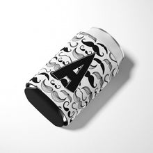 Load image into Gallery viewer, Letter A Moustache Initial Can or Bottle Hugger CJ2009-ACC