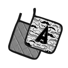 Load image into Gallery viewer, Letter A Moustache Initial Pot Holders - Set of 2 - Heat-Resistant Kitchen Essentials CJ2009-APTHD