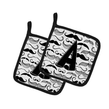 Load image into Gallery viewer, Letter A Moustache Initial Pot Holders - Set of 2 - Heat-Resistant Kitchen Essentials CJ2009-APTHD