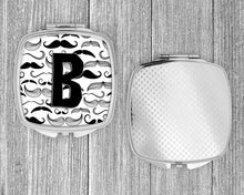 Load image into Gallery viewer, Letter B Moustache Initial Compact Mirror – Stylish Purse Mirror with Artistic Covers CJ2009-BSCM