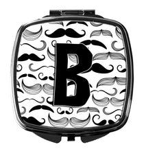 Load image into Gallery viewer, Letter B Moustache Initial Compact Mirror – Stylish Purse Mirror with Artistic Covers CJ2009-BSCM