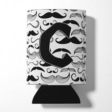 Load image into Gallery viewer, Letter C Moustache Initial Can or Bottle Hugger CJ2009-CCC
