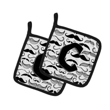 Load image into Gallery viewer, Letter C Moustache Initial Pot Holders - Set of 2 - Heat-Resistant Kitchen Essentials CJ2009-CPTHD