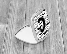 Load image into Gallery viewer, Letter C Moustache Initial Compact Mirror – Stylish Purse Mirror with Artistic Covers CJ2009-CSCM