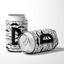 Load image into Gallery viewer, Letter D Moustache Initial Can or Bottle Hugger CJ2009-DCC