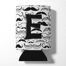 Load image into Gallery viewer, Letter E Moustache Initial Can or Bottle Hugger CJ2009-ECC