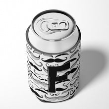 Load image into Gallery viewer, Letter F Moustache Initial Can or Bottle Hugger CJ2009-FCC