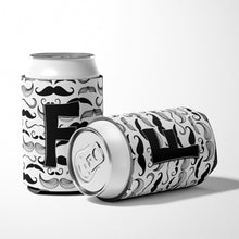 Load image into Gallery viewer, Letter F Moustache Initial Can or Bottle Hugger CJ2009-FCC