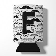 Load image into Gallery viewer, Letter F Moustache Initial Can or Bottle Hugger CJ2009-FCC
