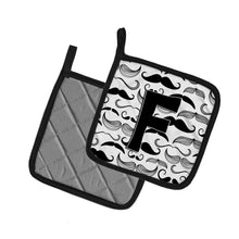 Load image into Gallery viewer, Letter F Moustache Initial Pot Holders - Set of 2 - Heat-Resistant Kitchen Essentials CJ2009-FPTHD