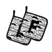 Load image into Gallery viewer, Letter F Moustache Initial Pot Holders - Set of 2 - Heat-Resistant Kitchen Essentials CJ2009-FPTHD