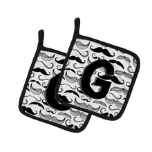 Load image into Gallery viewer, Letter G Moustache Initial Pot Holders - Set of 2 - Heat-Resistant Kitchen Essentials CJ2009-GPTHD