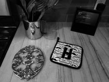 Load image into Gallery viewer, Letter H Moustache Initial Pot Holders - Set of 2 - Heat-Resistant Kitchen Essentials CJ2009-HPTHD