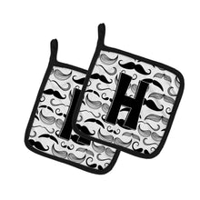 Load image into Gallery viewer, Letter H Moustache Initial Pot Holders - Set of 2 - Heat-Resistant Kitchen Essentials CJ2009-HPTHD