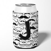 Load image into Gallery viewer, Letter J Moustache Initial Can or Bottle Hugger CJ2009-JCC