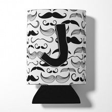 Load image into Gallery viewer, Letter J Moustache Initial Can or Bottle Hugger CJ2009-JCC