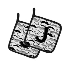 Load image into Gallery viewer, Letter J Moustache Initial Pot Holders - Set of 2 - Heat-Resistant Kitchen Essentials CJ2009-JPTHD