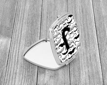 Load image into Gallery viewer, Letter J Moustache Initial Compact Mirror – Stylish Purse Mirror with Artistic Covers CJ2009-JSCM