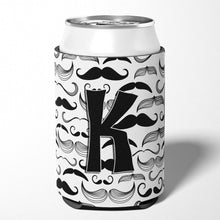 Load image into Gallery viewer, Letter K Moustache Initial Can or Bottle Hugger CJ2009-KCC