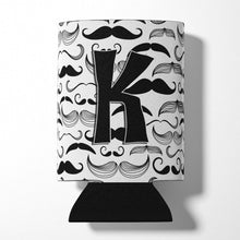Load image into Gallery viewer, Letter K Moustache Initial Can or Bottle Hugger CJ2009-KCC