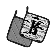 Load image into Gallery viewer, Letter K Moustache Initial Pot Holders - Set of 2 - Heat-Resistant Kitchen Essentials CJ2009-KPTHD