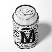 Load image into Gallery viewer, Letter M Moustache Initial Can or Bottle Hugger CJ2009-MCC