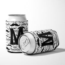 Load image into Gallery viewer, Letter M Moustache Initial Can or Bottle Hugger CJ2009-MCC