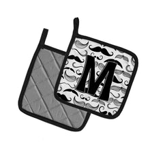 Load image into Gallery viewer, Letter M Moustache Initial Pot Holders - Set of 2 - Heat-Resistant Kitchen Essentials CJ2009-MPTHD