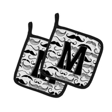 Load image into Gallery viewer, Letter M Moustache Initial Pot Holders - Set of 2 - Heat-Resistant Kitchen Essentials CJ2009-MPTHD