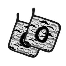 Load image into Gallery viewer, Letter O Moustache Initial Pot Holders - Set of 2 - Heat-Resistant Kitchen Essentials CJ2009-OPTHD