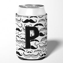 Load image into Gallery viewer, Letter P Moustache Initial Can or Bottle Hugger CJ2009-PCC