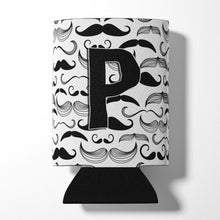 Load image into Gallery viewer, Letter P Moustache Initial Can or Bottle Hugger CJ2009-PCC