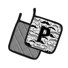 Load image into Gallery viewer, Letter P Moustache Initial Pot Holders - Set of 2 - Heat-Resistant Kitchen Essentials CJ2009-PPTHD
