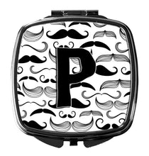 Load image into Gallery viewer, Letter P Moustache Initial Compact Mirror – Stylish Purse Mirror with Artistic Covers CJ2009-PSCM