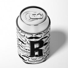 Load image into Gallery viewer, Letter R Moustache Initial Can or Bottle Hugger CJ2009-RCC