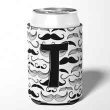 Load image into Gallery viewer, Letter T Moustache Initial Can or Bottle Hugger CJ2009-TCC