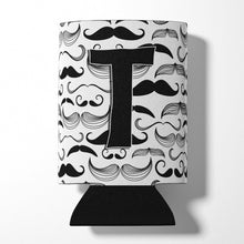 Load image into Gallery viewer, Letter T Moustache Initial Can or Bottle Hugger CJ2009-TCC