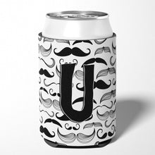 Load image into Gallery viewer, Letter U Moustache Initial Can or Bottle Hugger CJ2009-UCC
