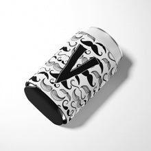 Load image into Gallery viewer, Letter V Moustache Initial Can or Bottle Hugger CJ2009-VCC