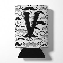 Load image into Gallery viewer, Letter V Moustache Initial Can or Bottle Hugger CJ2009-VCC