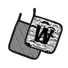 Load image into Gallery viewer, Letter W Moustache Initial Pot Holders - Set of 2 - Heat-Resistant Kitchen Essentials CJ2009-WPTHD