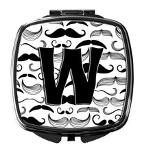 Load image into Gallery viewer, Letter W Moustache Initial Compact Mirror – Stylish Purse Mirror with Artistic Covers CJ2009-WSCM