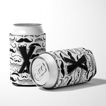Load image into Gallery viewer, Letter X Moustache Initial Can or Bottle Hugger CJ2009-XCC