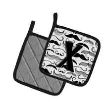 Load image into Gallery viewer, Letter X Moustache Initial Pot Holders - Set of 2 - Heat-Resistant Kitchen Essentials CJ2009-XPTHD
