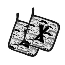 Load image into Gallery viewer, Letter X Moustache Initial Pot Holders - Set of 2 - Heat-Resistant Kitchen Essentials CJ2009-XPTHD